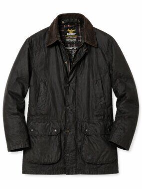 Vintage BARBOUR Border Wax Jacket Parka C46 XL Blue A205